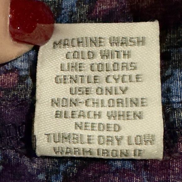 JB Holt Button Down Shirt L Blue Purple Pink Rose Dark Floral Flip Cuff Tailored - Picture 10 of 14